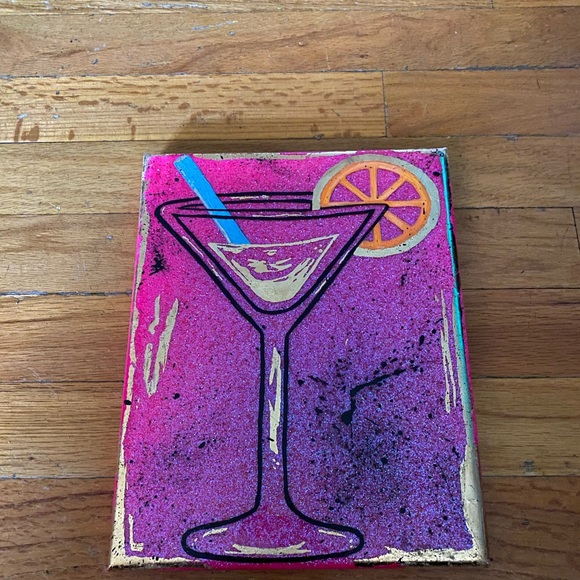 Original Resin & Acrylic Painting 💕 Martini Glass - Picture 4 of 8